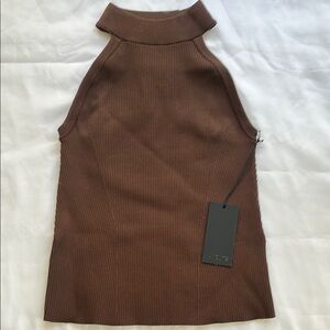 Cuts Clothing Brown Ribbed Sleeveless Top